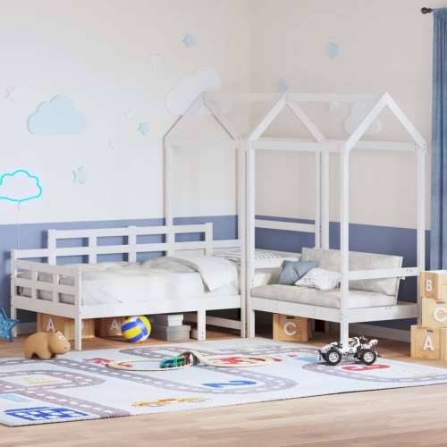 Dnevni krevet i klupa s krovom bez madraca bijeli 80x200 cm - Bijela 80 x 200 cm Cijena
