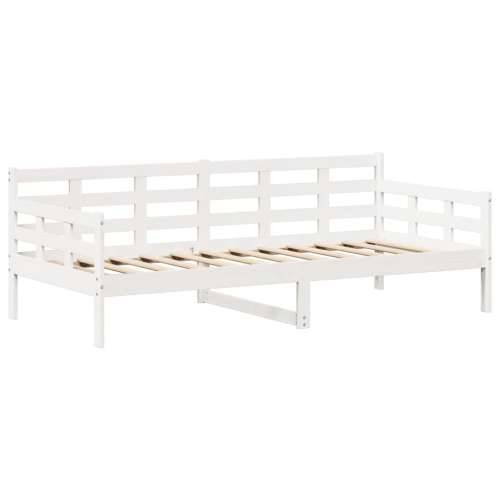 Set dnevnog kreveta i klupe s krovom bijeli 90x190 cm borovina - Bijela 90 x 190 cm Cijena