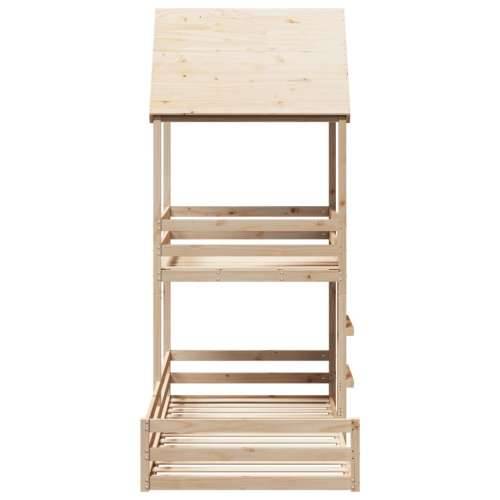 Krevet na kat s krovom 90 x 190 cm od masivne borovine - Prirodna 90 x 190 cm Cijena