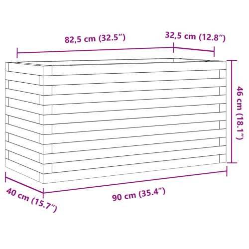 Vrtna sadilica 90 x 40 x 46 cm od masivne borovine - Prirodna boja bora 90 x 40 x 46 cm 1 Cijena