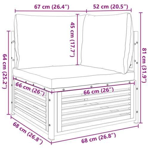 Kutna vrtna sofa s jastucima od masivnog drva bagrema - Krema 1 kutna sofa Cijena