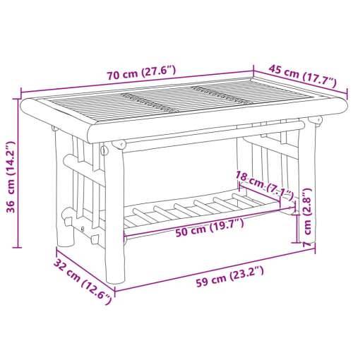 Stolić za kavu 70 x 45 x 36 cm od bambusa - 70 x 45 x 36 cm 1 Cijena