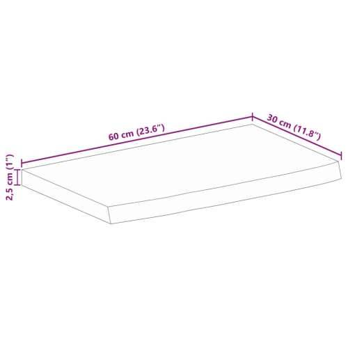 Stolna ploča sa živim rubom 60x30x2,5 cm od masivnog drva manga - Prirodna 60 x 30 x 2.5 cm 1 masivno drvo manga Cijena