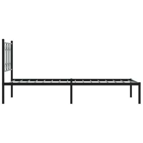 Metalni okvir za krevet s uzglavljem crni 75x190 cm - Crna 75 x 190 cm s uzglavljem Cijena