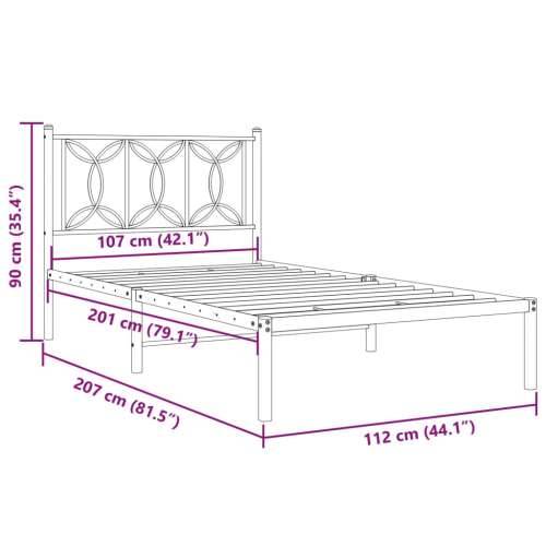 Metalni okvir za krevet s uzglavljem crni 107x203 cm - Crna 107 x 203 cm s uzglavljem Cijena