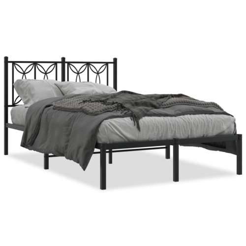 Metalni okvir za krevet s uzglavljem crni 120x200 cm - Crna 120 x 200 cm s uzglavljem Cijena