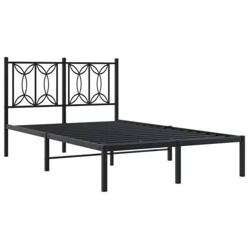 Metalni okvir za krevet s uzglavljem crni 120x200 cm - Crna 120 x 200 cm s uzglavljem Cijena
