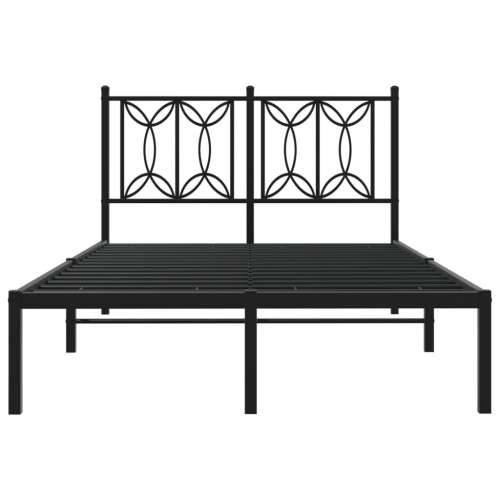 Metalni okvir za krevet s uzglavljem crni 120x200 cm - Crna 120 x 200 cm s uzglavljem Cijena