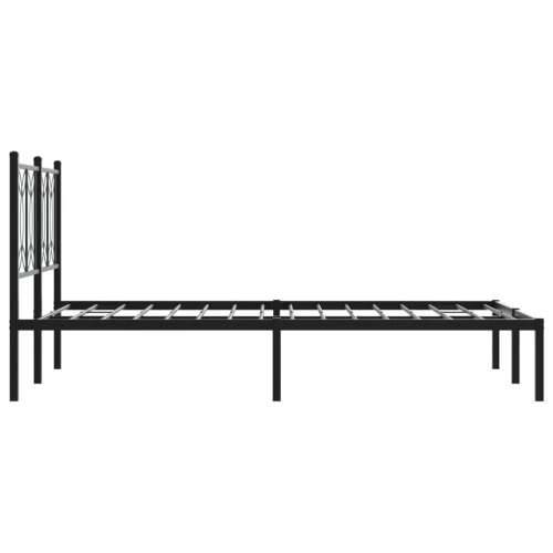 Metalni okvir za krevet s uzglavljem crni 120x200 cm - Crna 120 x 200 cm s uzglavljem Cijena