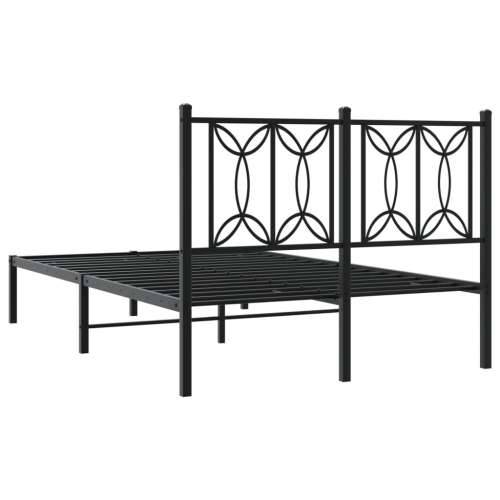 Metalni okvir za krevet s uzglavljem crni 120x200 cm - Crna 120 x 200 cm s uzglavljem Cijena