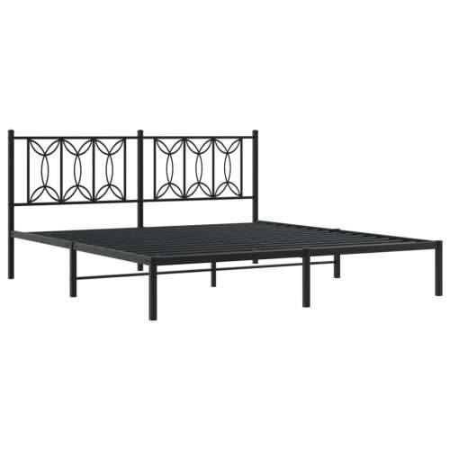 Metalni okvir za krevet s uzglavljem crni 180x200 cm - Crna 180 x 200 cm s uzglavljem Cijena