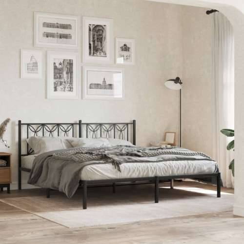 Metalni okvir za krevet s uzglavljem crni 180x200 cm - Crna 180 x 200 cm s uzglavljem Cijena