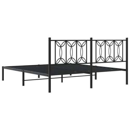 Metalni okvir za krevet s uzglavljem crni 180x200 cm - Crna 180 x 200 cm s uzglavljem Cijena