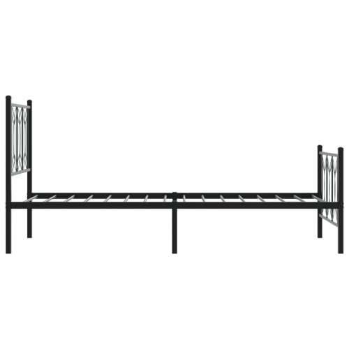 Metalni okvir kreveta uzglavlje i podnožje crni 90 x 200 cm - Crna 90 x 200 cm s uzglavljem i podnožjem Cijena