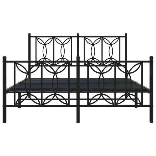 Metalni okvir kreveta uzglavlje i podnožje crni 135x190 cm - Crna 135 x 190 cm s uzglavljem i podnožjem Cijena