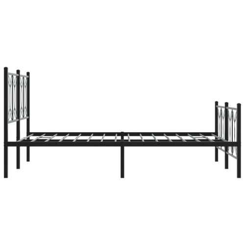 Metalni okvir kreveta uzglavlje i podnožje crni 135x190 cm - Crna 135 x 190 cm s uzglavljem i podnožjem Cijena