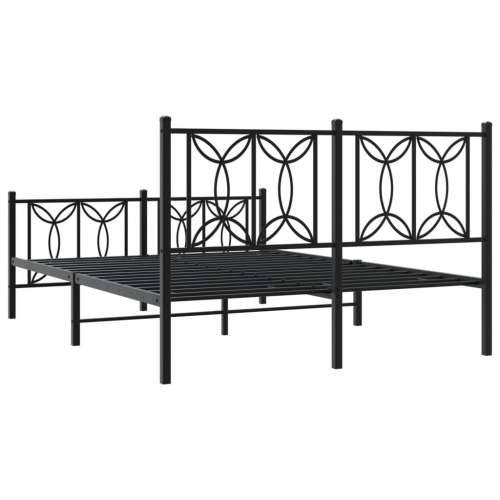 Metalni okvir kreveta uzglavlje i podnožje crni 135x190 cm - Crna 135 x 190 cm s uzglavljem i podnožjem Cijena