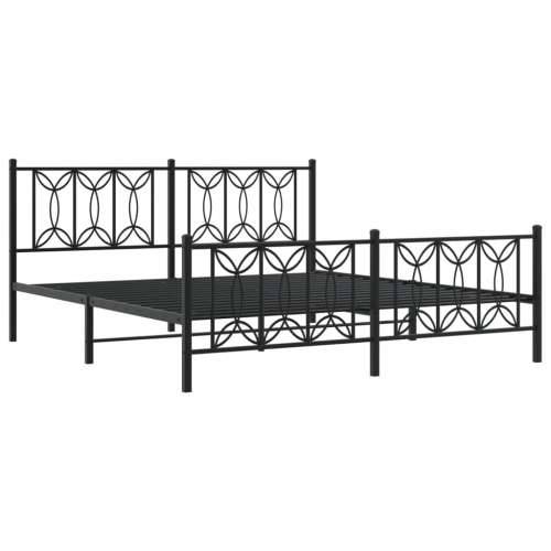 Metalni okvir kreveta uzglavlje i podnožje crni 183x213 cm - Crna 183 x 213 cm s uzglavljem i podnožjem Cijena