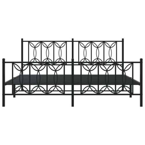 Metalni okvir kreveta uzglavlje i podnožje crni 183x213 cm - Crna 183 x 213 cm s uzglavljem i podnožjem Cijena