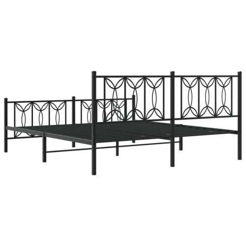 Metalni okvir kreveta uzglavlje i podnožje crni 183x213 cm - Crna 183 x 213 cm s uzglavljem i podnožjem Cijena