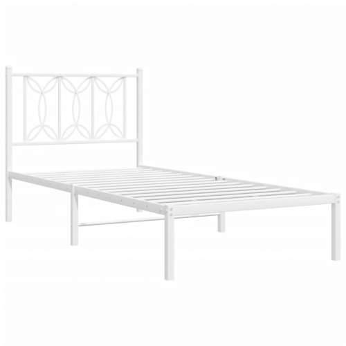 Metalni okvir za krevet s uzglavljem bijeli 90x200 cm Bijela 90 x 200 cm s uzglavljem Cijena