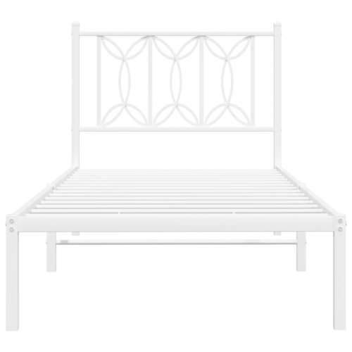 Metalni okvir za krevet s uzglavljem bijeli 90x200 cm Bijela 90 x 200 cm s uzglavljem Cijena