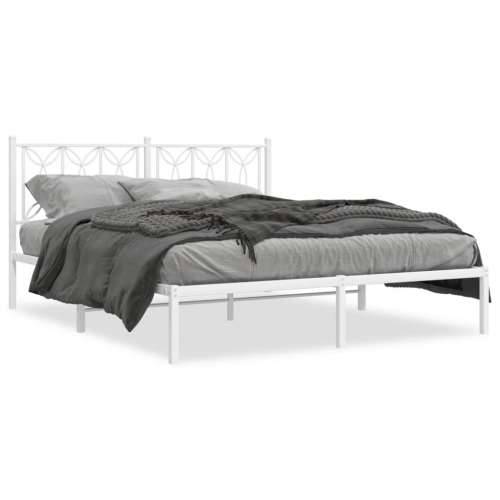 Metalni okvir za krevet s uzglavljem bijeli 150x200 cm - Bijela 150 x 200 cm s uzglavljem Cijena