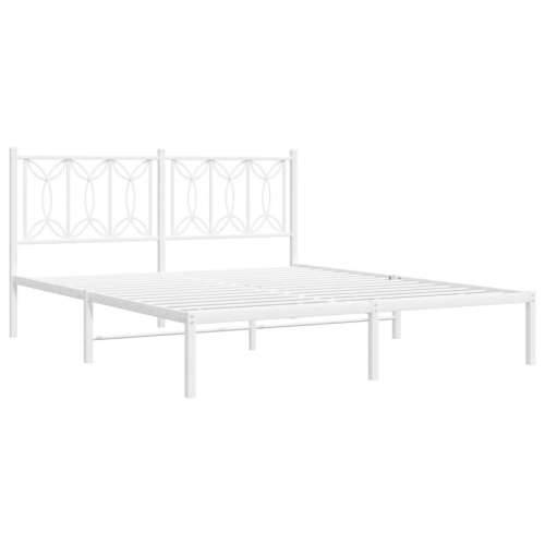 Metalni okvir za krevet s uzglavljem bijeli 150x200 cm - Bijela 150 x 200 cm s uzglavljem Cijena