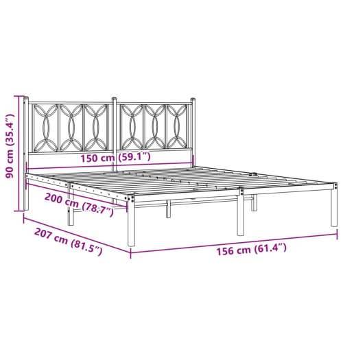 Metalni okvir za krevet s uzglavljem bijeli 150x200 cm - Bijela 150 x 200 cm s uzglavljem Cijena
