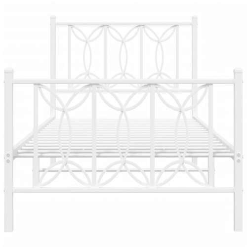 Metalni okvir kreveta uzglavlje i podnožje bijeli 75x190 cm - Bijela 75 x 190 cm s uzglavljem i podnožjem Cijena