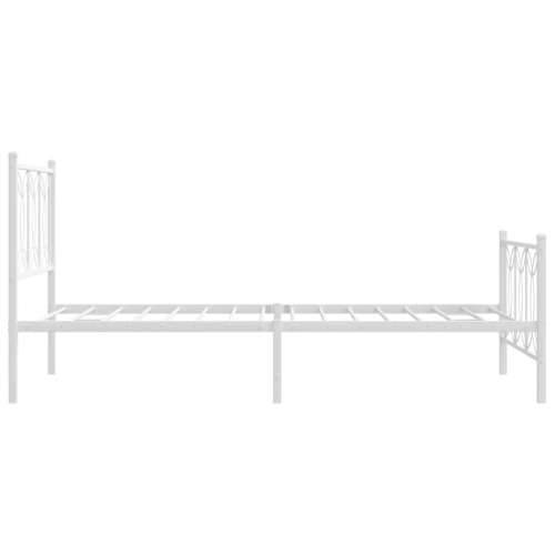 Metalni okvir kreveta uzglavlje i podnožje bijeli 107x203 cm - Bijela 107 x 203 cm s uzglavljem i podnožjem Cijena