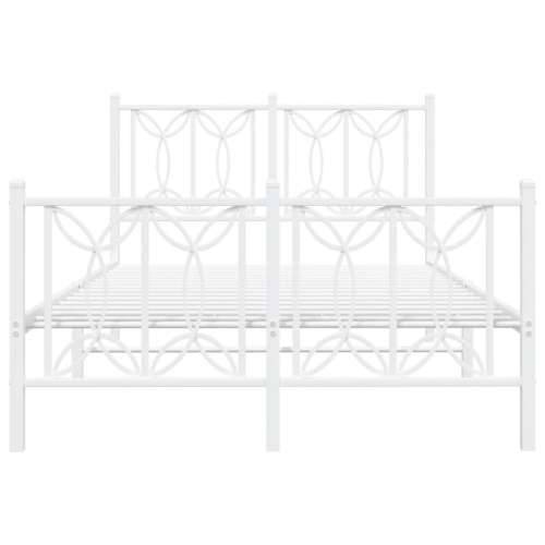 Metalni okvir kreveta uzglavlje i podnožje bijeli 120x200 cm - Bijela 120 x 200 cm s uzglavljem i podnožjem Cijena