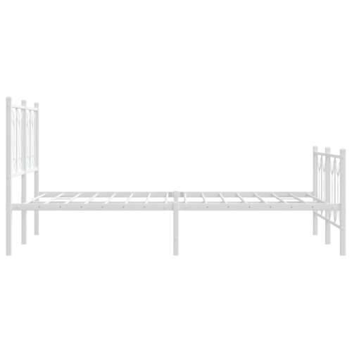 Metalni okvir kreveta uzglavlje i podnožje bijeli 120x200 cm - Bijela 120 x 200 cm s uzglavljem i podnožjem Cijena