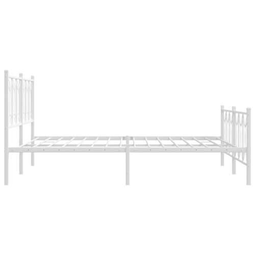 Metalni okvir kreveta uzglavlje i podnožje bijeli 160x200 cm - Bijela 160 x 200 cm s uzglavljem i podnožjem Cijena
