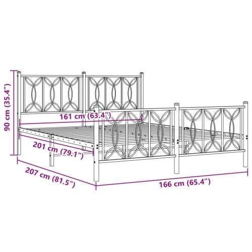 Metalni okvir kreveta uzglavlje i podnožje bijeli 160x200 cm - Bijela 160 x 200 cm s uzglavljem i podnožjem Cijena