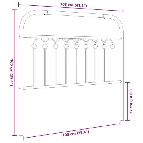 Metalno uzglavlje crno 100 cm - Crna 100 cm 1 Cijena