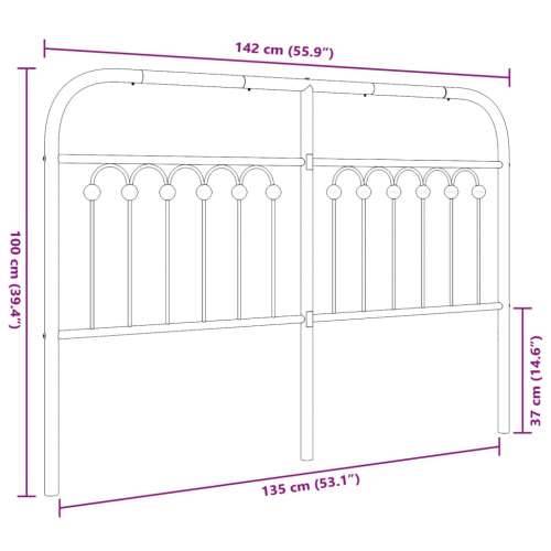 Metalno uzglavlje bijelo 135 cm - Bijela 135 cm 1 Cijena