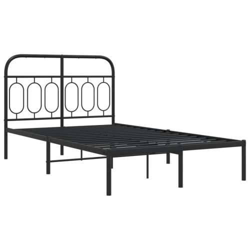 Metalni okvir za krevet s uzglavljem crni 120x200 cm - Crna 120 x 200 cm s uzglavljem Cijena