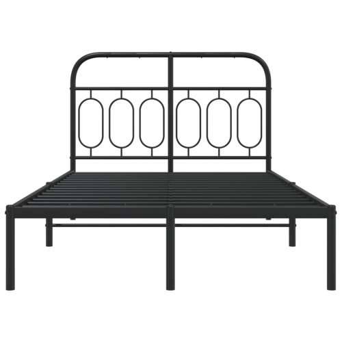 Metalni okvir za krevet s uzglavljem crni 120x200 cm - Crna 120 x 200 cm s uzglavljem Cijena