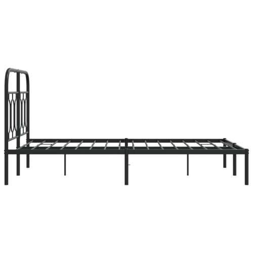 Metalni okvir za krevet s uzglavljem crni 120x200 cm - Crna 120 x 200 cm s uzglavljem Cijena