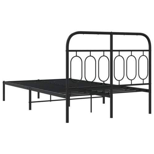 Metalni okvir za krevet s uzglavljem crni 120x200 cm - Crna 120 x 200 cm s uzglavljem Cijena