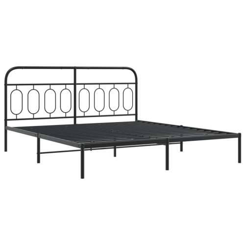 Metalni okvir za krevet s uzglavljem crni 160x200 cm - Crna 160 x 200 cm s uzglavljem Cijena