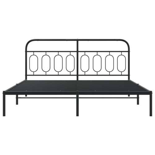 Metalni okvir za krevet s uzglavljem crni 160x200 cm - Crna 160 x 200 cm s uzglavljem Cijena