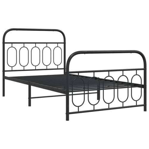 Metalni okvir kreveta uzglavlje i podnožje crni 100x190 cm Crna 100 x 190 cm s uzglavljem i podnožjem Cijena