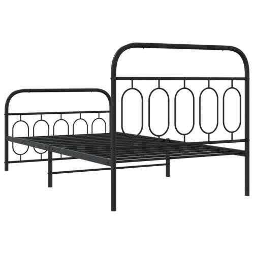 Metalni okvir kreveta uzglavlje i podnožje crni 100x190 cm Crna 100 x 190 cm s uzglavljem i podnožjem Cijena