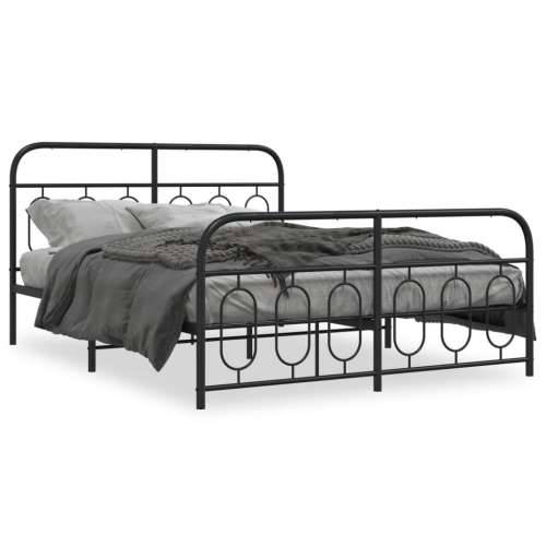 Metalni okvir kreveta uzglavlje i podnožje crni 135x190 cm - Crna 135 x 190 cm s uzglavljem i podnožjem Cijena