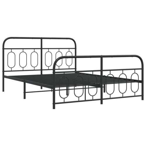 Metalni okvir kreveta uzglavlje i podnožje crni 135x190 cm - Crna 135 x 190 cm s uzglavljem i podnožjem Cijena