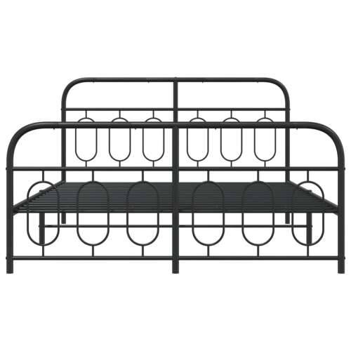Metalni okvir kreveta uzglavlje i podnožje crni 135x190 cm - Crna 135 x 190 cm s uzglavljem i podnožjem Cijena