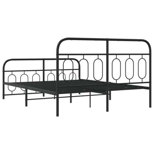 Metalni okvir kreveta uzglavlje i podnožje crni 140x200 cm - Crna 140 x 200 cm s uzglavljem i podnožjem Cijena