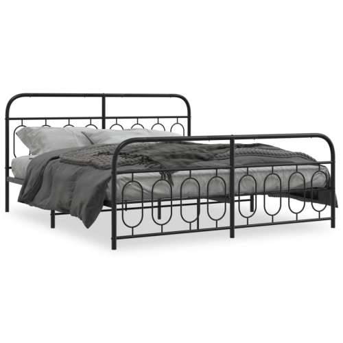 Metalni okvir kreveta uzglavlje i podnožje crni 193x203 cm Crna 193 x 203 cm s uzglavljem i podnožjem Cijena